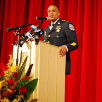 Ross giving his remarks and elaborating on his plans as police commissioner. Photo Credit: Albert Tanjaya (275)