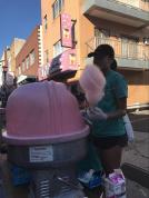 Annie Yang (278) makes cotton candy.